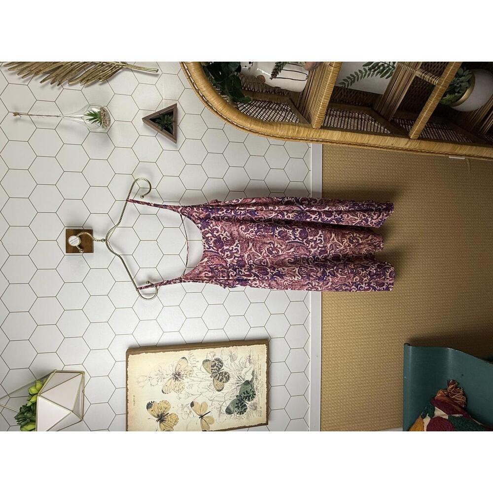 Free People Pink Purple Paisley Mini Dress